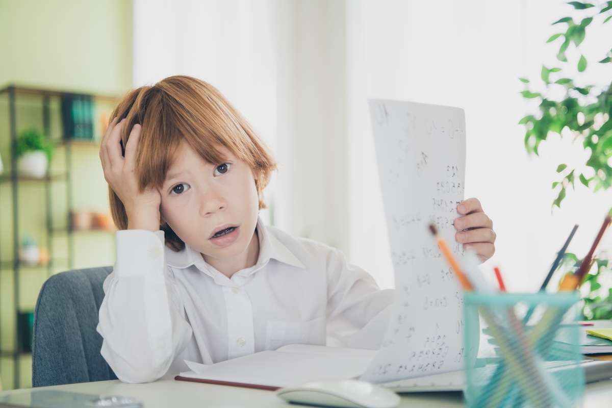 Child frustrated but not defeated